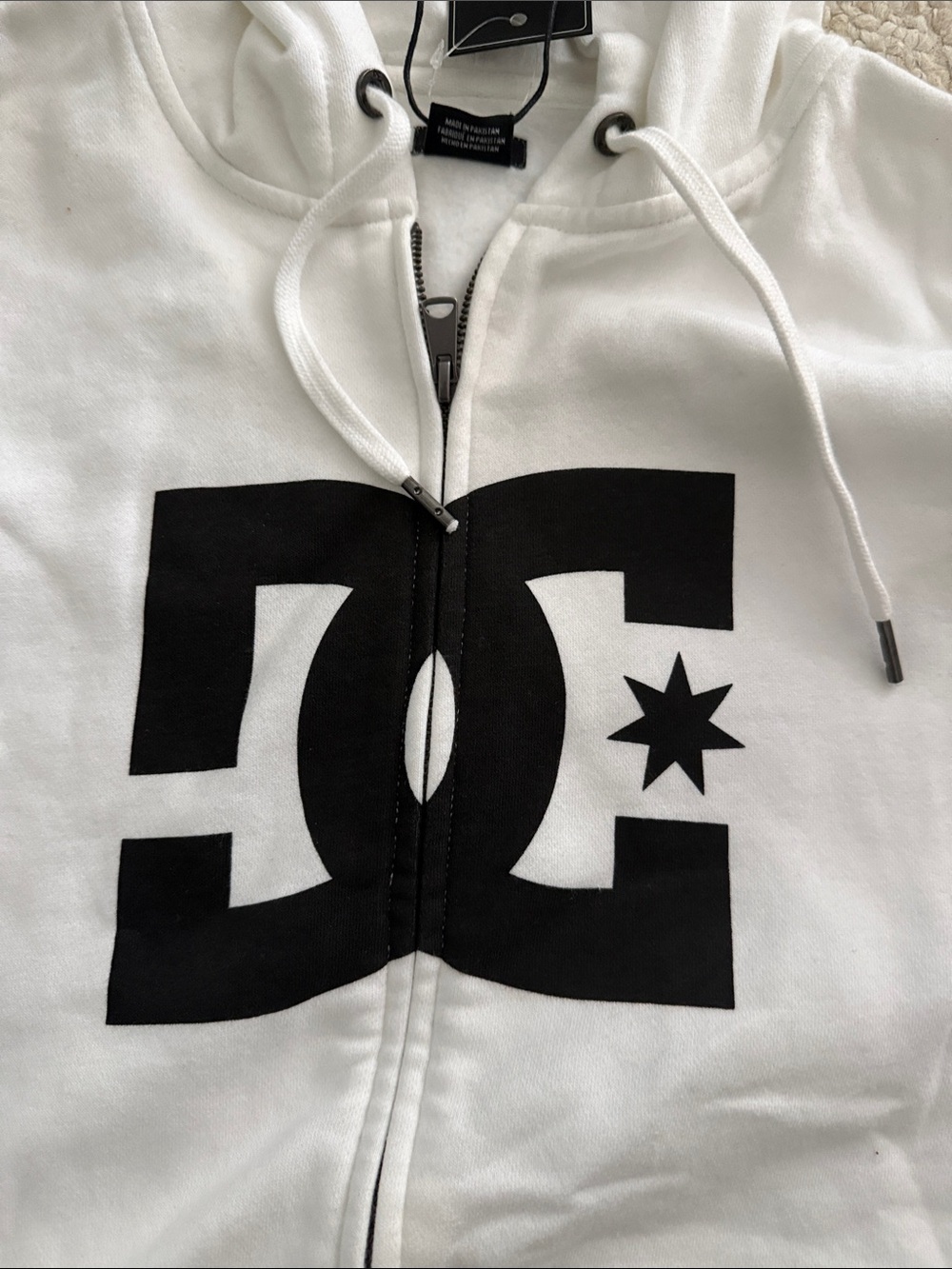 DC White Hoodie with Black Logo - Picture 6 of 9